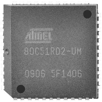 Mikrochip s nápisem: Atmel 80C51RD2-UM, 0906 5F1406.