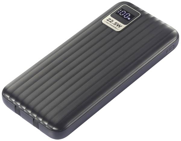 VOLTCRAFT VC-WT-K512 powerbanka Li-Pol, 10000 mAh, Rychlé nabíjení, černá, Indikátor stavu