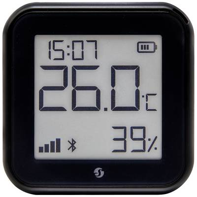 Digitální teploměr ukazuje 26,0°C, čas 15:07. Připojení přes Bluetooth, stav baterie 39%.