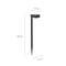 Černá solární zahradní lampa s 540 mm dlouhou tyčí. Nahoře má obdélníkové svítidlo široké 135 mm a hluboké 105 mm.
