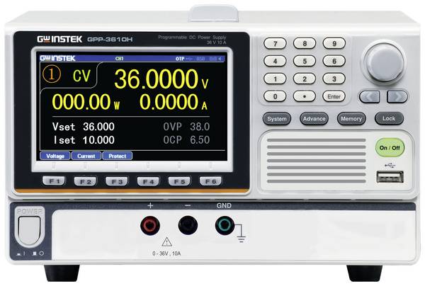 GW Instek GPP-3610HLG laboratorní zdroj s nastavitelným napětím, 0 - 36 , 0 - 10 A, 680 W, RS-232, USB, LAN, GPIB, lze programovat, výstup 1 x, 01PP361H50GS