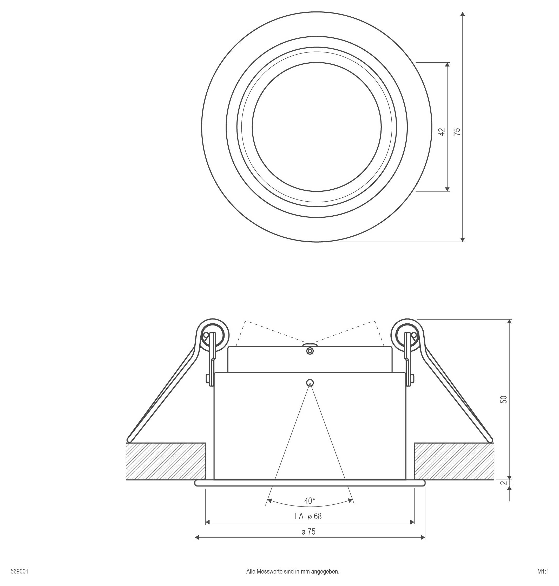 EVN 569001 569001 stropní lampa, halogenová žárovka-2