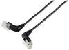 Renkforce RF-6071540 RJ45 síťové kabely, propojovací kabely CAT 6 U/UTP 0.50 m černá Zásuvné kontakty otočné o 360°, Zahnutý kabelový vývod 1 ks