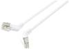 Renkforce RF-6071564 RJ45 síťové kabely, propojovací kabely CAT 6A F/UTP 0.50 m bílá Zásuvné kontakty otočné o 360°, Zahnutý kabelový vývod 1 ks
