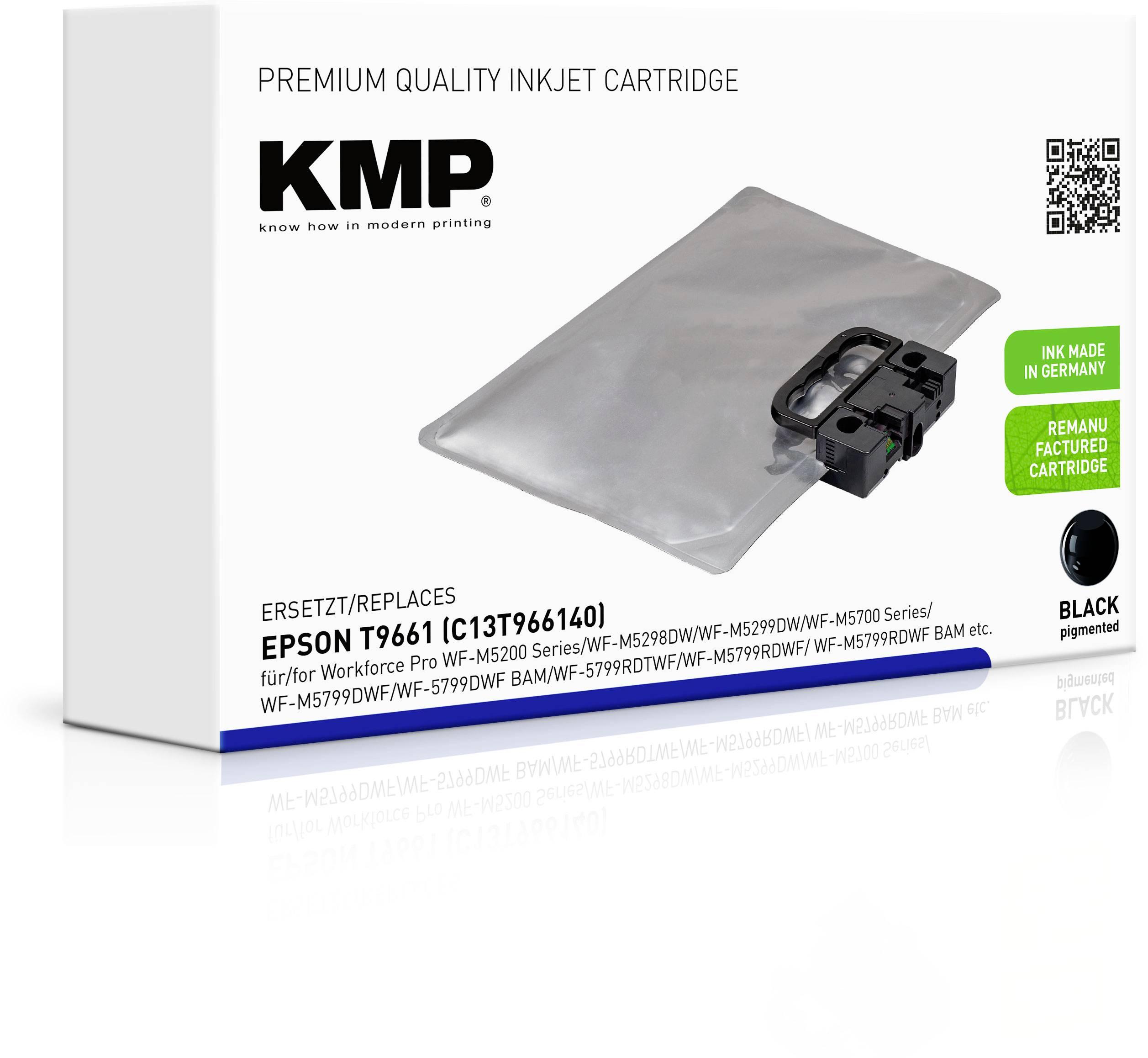 KMP Ink náhradní Epson T9661 XXL kompatibilní černá 1660,4201 1660,4201-2