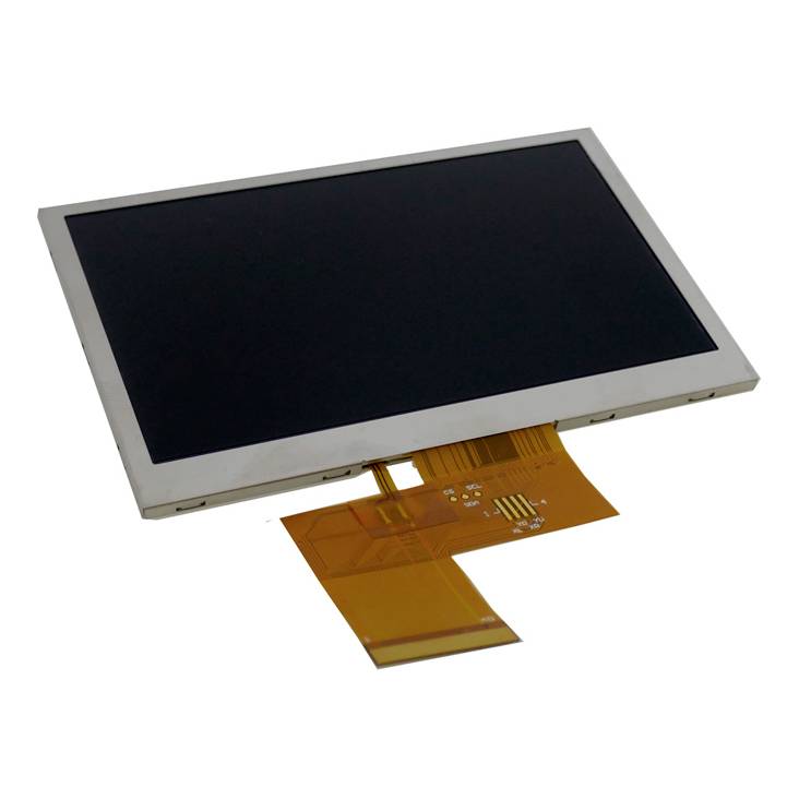 Obdélníkový, nevysvětlený LCD displej s flexibilním plochým vodičem, používaný v elektronických zařízeních pro zobrazování.