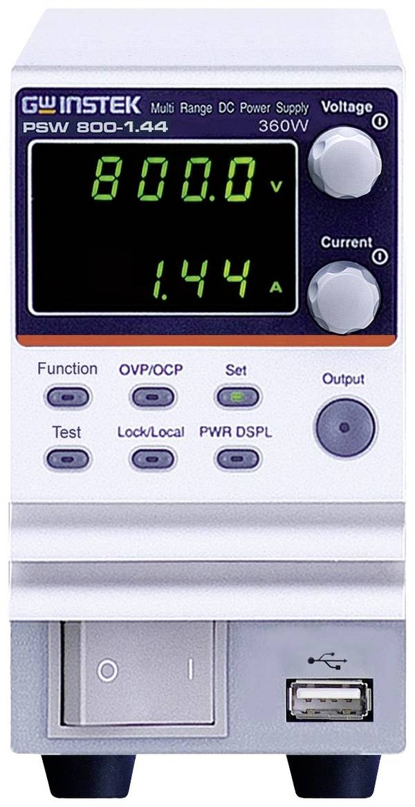 GW Instek PSW 800-1.44 laboratorní zdroj s nastavitelným napětím, 0 - 800 , 0 - 1.44 A, 360 W, výstup 1 x, 01SW8H0110GT