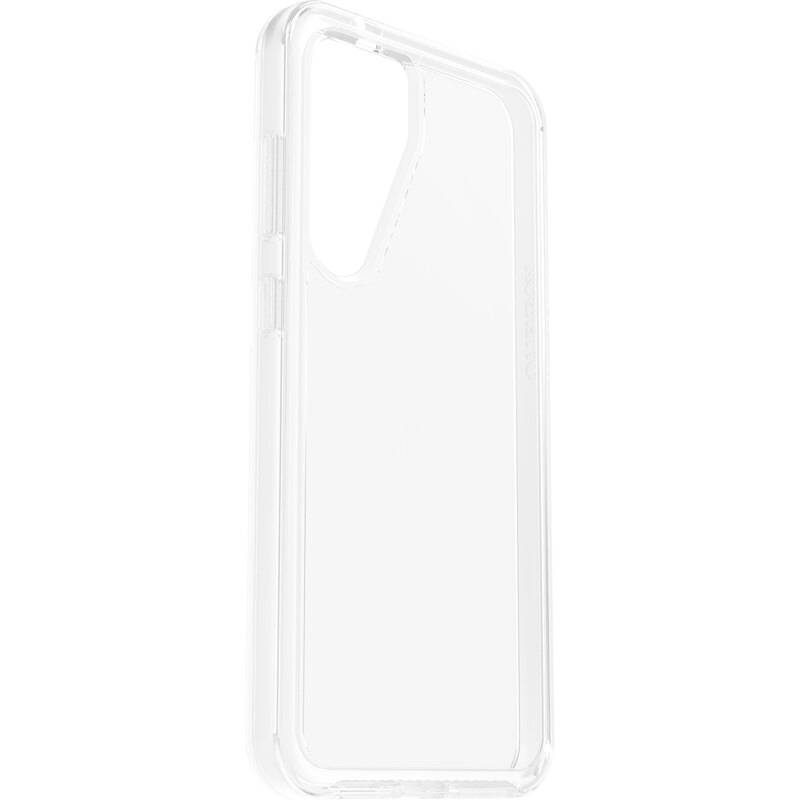 Průhledný kryt na mobilní telefon, který chrání smartphone. Je jednoduchý a nemá žádné zvláštní vzory nebo ozdoby.