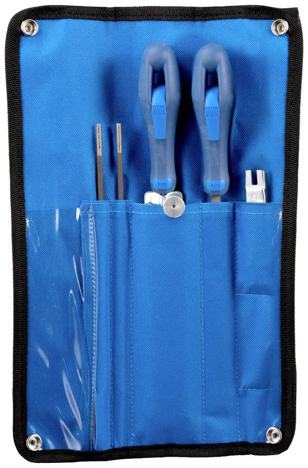 PFERD TOOLS 11099140 Sada na ostření pilových řetězů 4,0 mm 5/32" pro rozteč řetězu 1/4" a 3/8" Low Profile ve svinovací brašně   1 sada