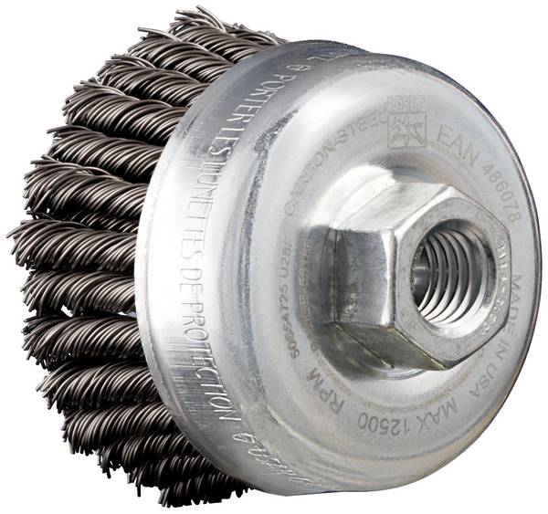 PFERD TOOLS Hrncový kartáč POS, 2řadý, tepelně tvarovaný TBG HD Ø 65 mm, M14, ocelová drát Ø 0,50 mm, úhlová bruska POS TBG 65/M14 ST 0,50 2RH HD  43305032 1 ks