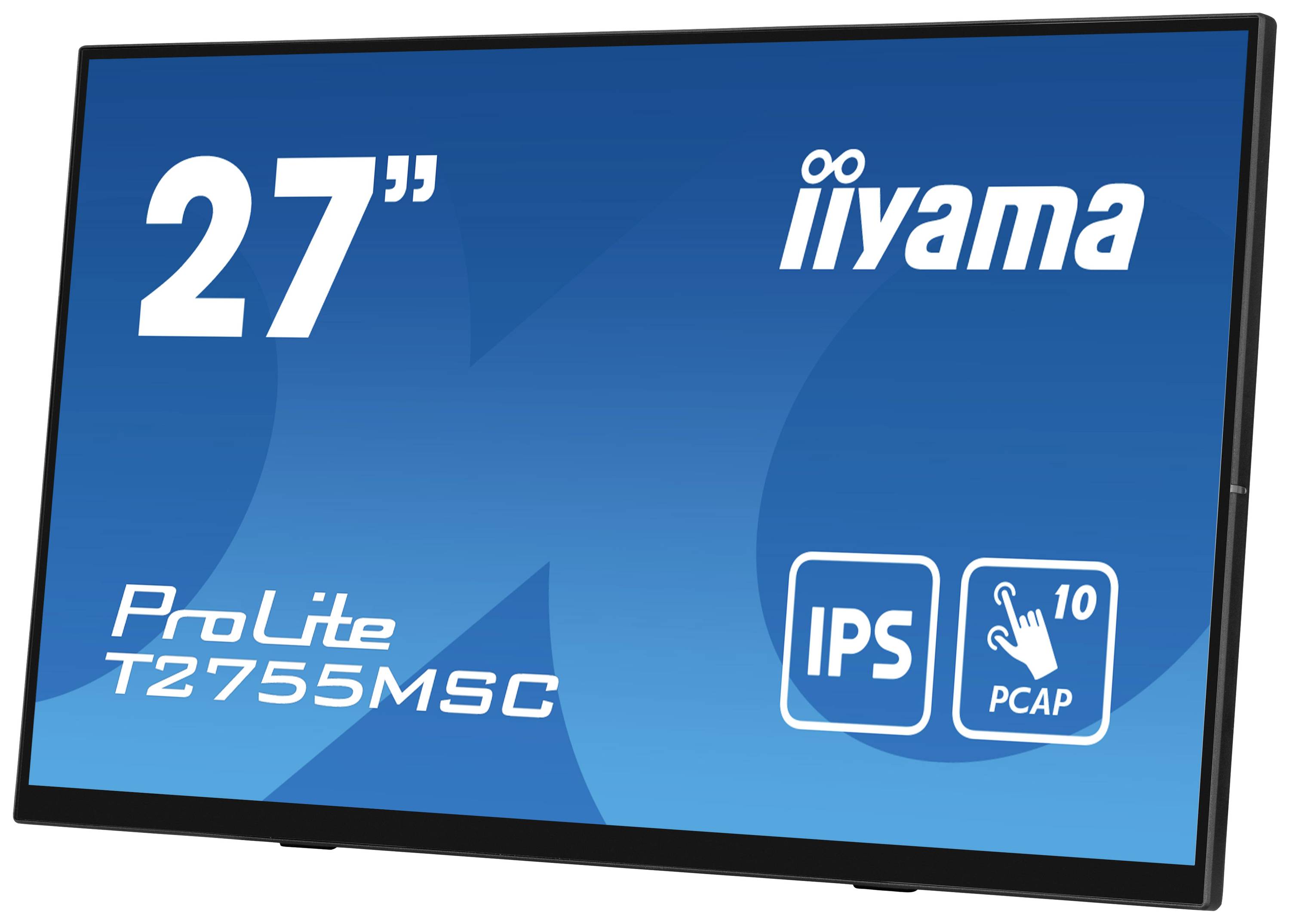 27" monitor iiyama, model ProLite T2755MSC, s IPS technologií a podporou 10-bodového multidotykového ovládání.