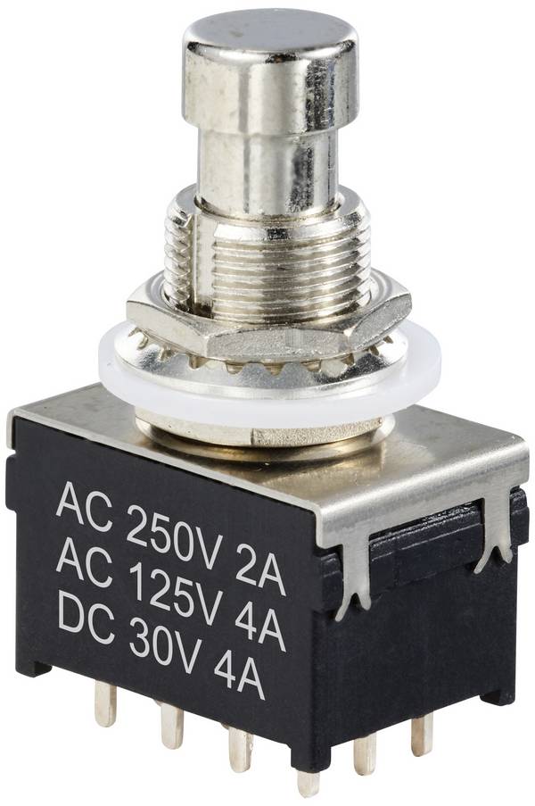TRU COMPONENTS TC-12193716 Tlačítkový spínač 4P2T s přímým kolíkem  Spínací proud (max.): 4 A     1 ks