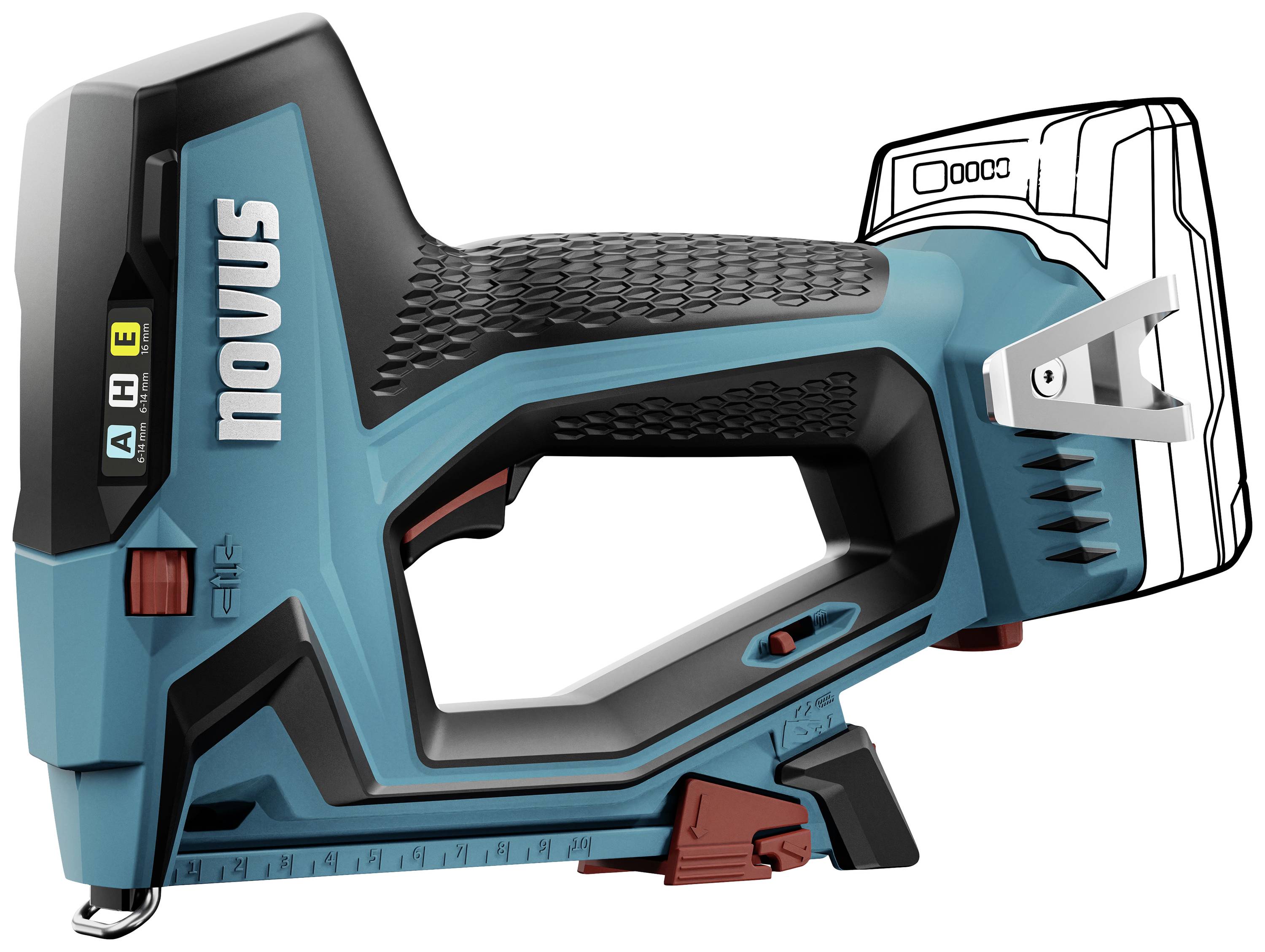 Novus Tools J-550, 031-0363 akumulátorová sponkovačka, dĺžka 6 - 14 mm, bez akumulátoru, bez nabíječky-1