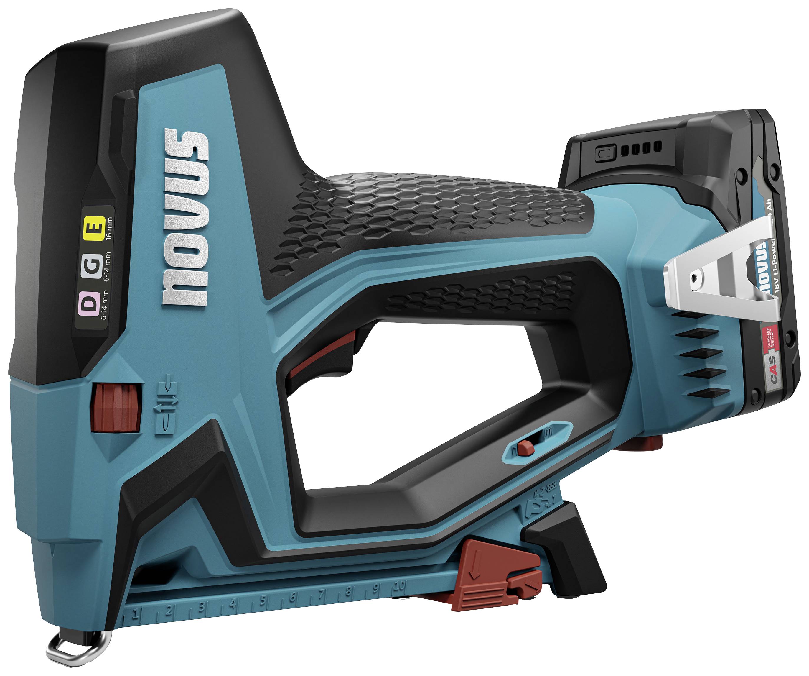 Novus Tools J-551, 031-0366 akumulátorová sponkovačka, Typ 53F, dĺžka 6 - 14 mm, akumulátor, vč. nabíječky-1