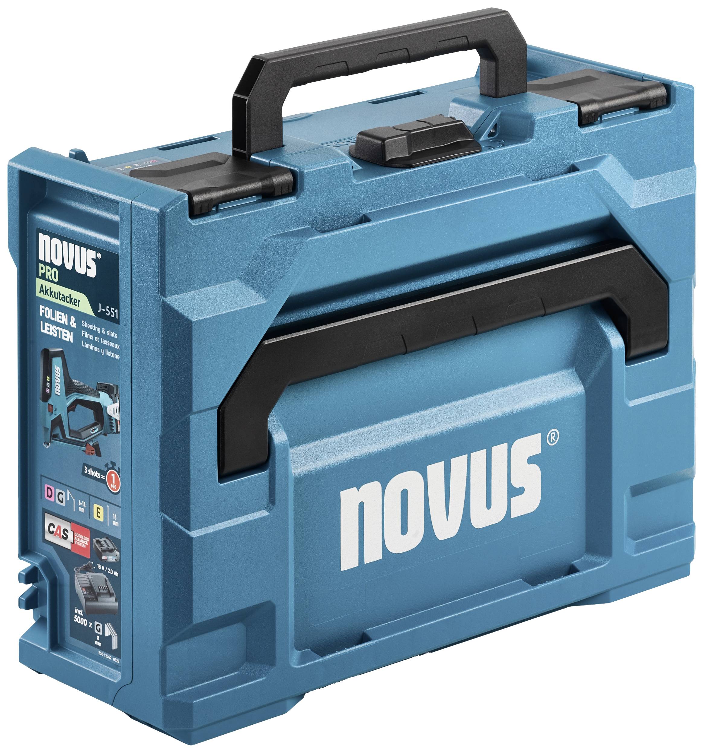 Novus Tools J-551, 031-0366 akumulátorová sponkovačka, Typ 53F, dĺžka 6 - 14 mm, akumulátor, vč. nabíječky-13