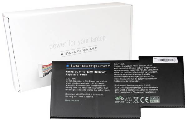 ipc-computer akumulátor do notebooku BTY-M6K REPLACE 11.4 V 4600 mAh MSI