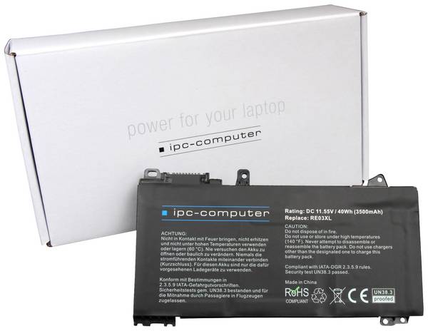 ipc-computer akumulátor do notebooku RE03 REPLACE 11.55 V 3500 mAh HP