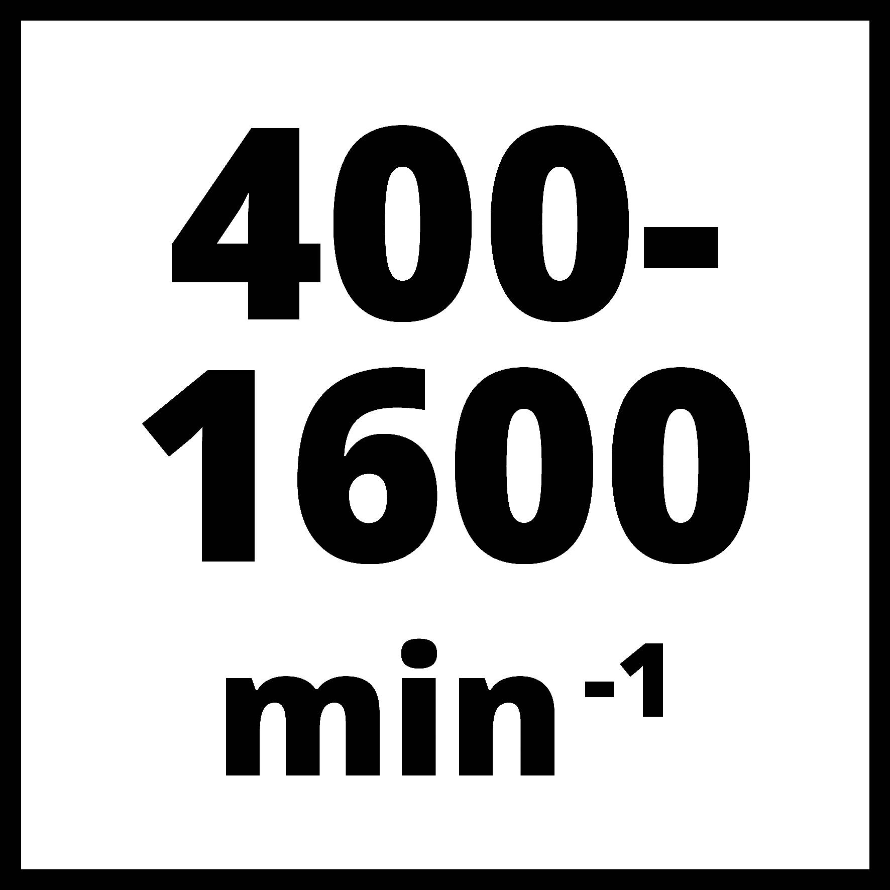 '400-1600 min⁻¹' černým textem na bílém pozadí.