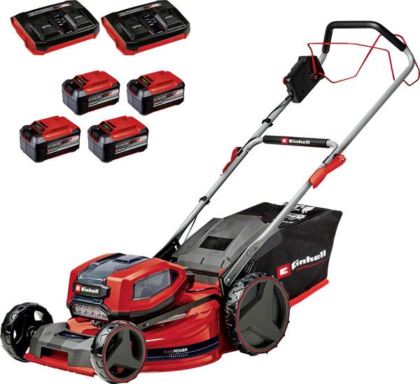 Einhell Professional Power X-Change GP-CM 36/52 S Li BL (4x5,2Ah) akumulátor Akumulátorová sekačka   vč. 2. Nabíječka Twincharger, Vč. 4 akumulátorů  18 V šířka sekání 52 cm