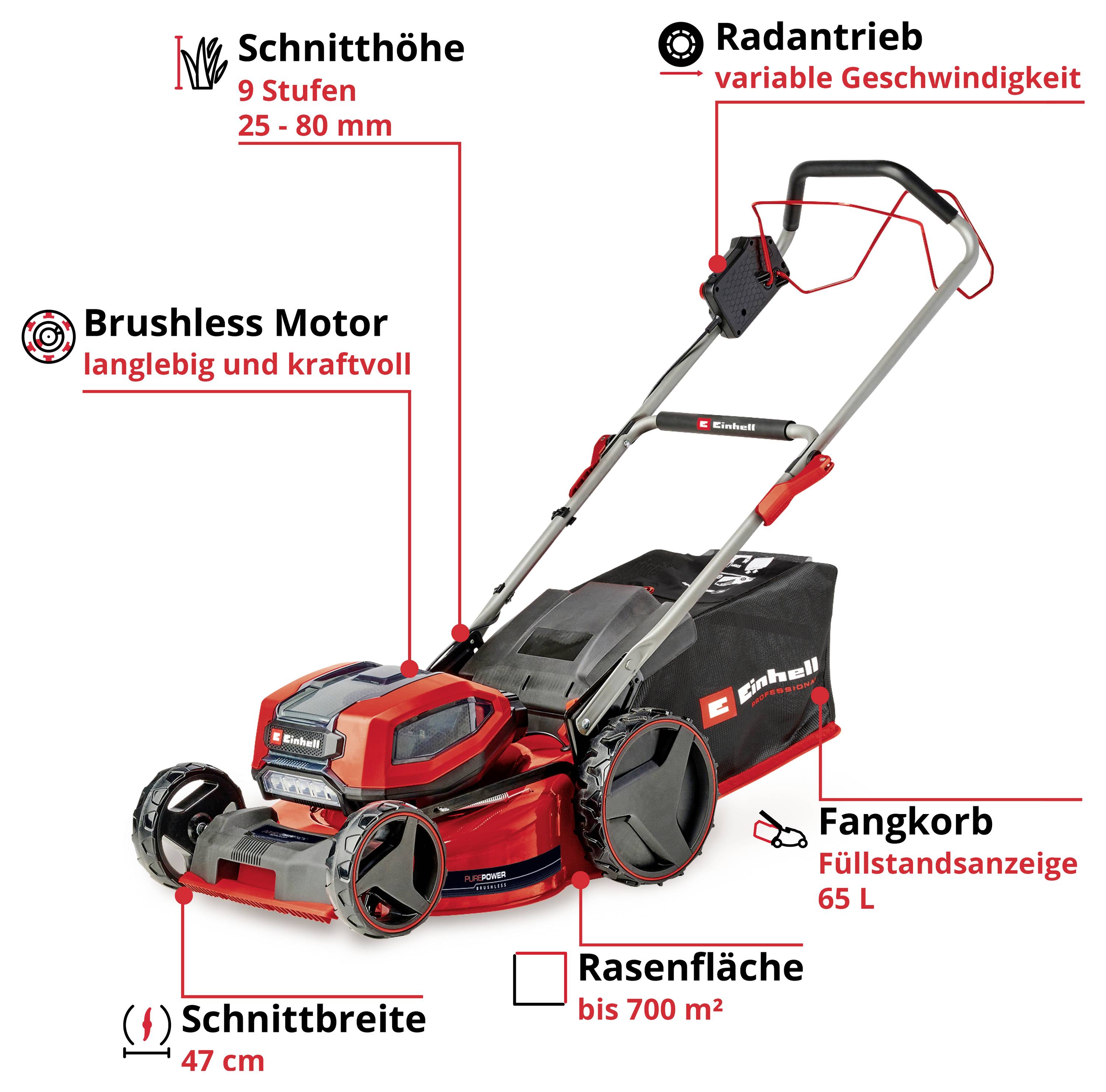 Einhell Professional Power X-Change GP-CM 36/47 S Li BL (4x4,0Ah) akumulátor Akumulátorová sekačka vč. 2. Nabíječka Twin-3