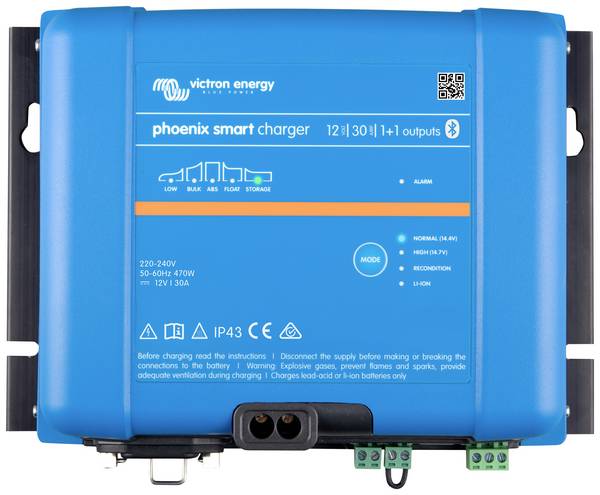 Victron Energy nabíječka olověných akumulátorů Phoenix Smart IP43 Charger 12/30 (1+1) 120-240V  Nabíjecí proud (max.) 30 A