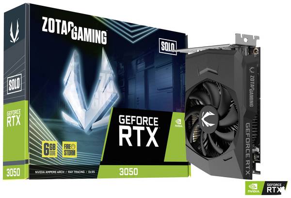 Zotac grafická karta Nvidia GeForce RTX 3050 SOLO  6 GB GDDR6-RAM  PCIe x8  DisplayPort, HDMI™