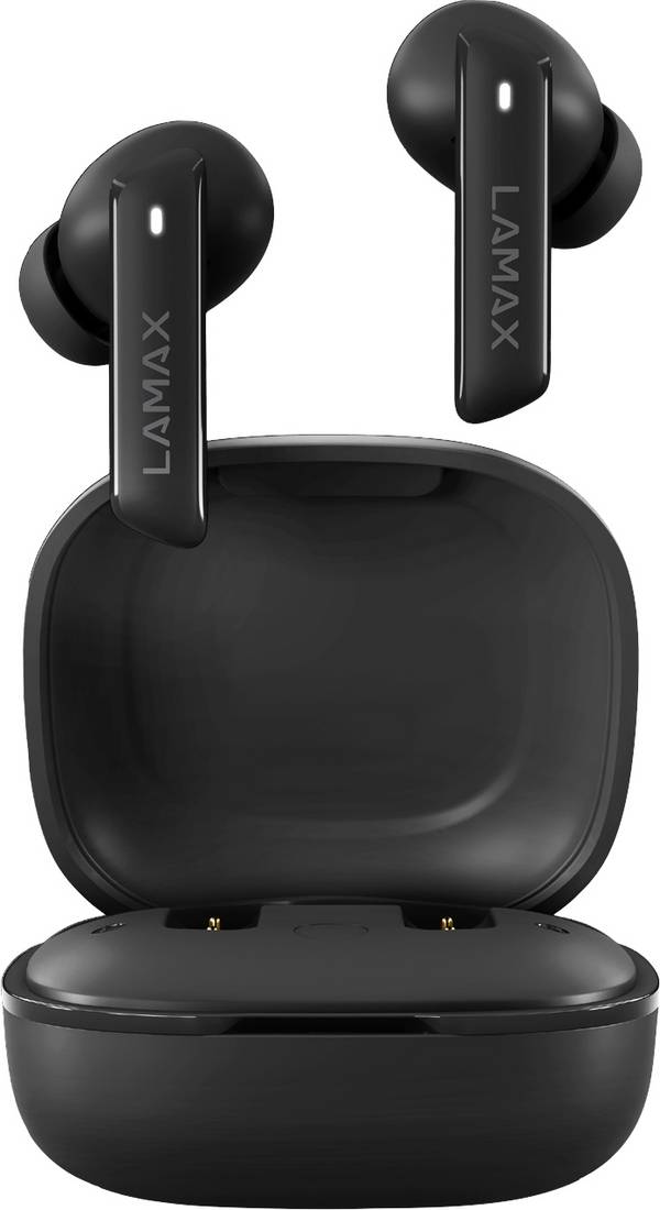 Lamax Clips1  Headset do uší (In Ear) Bluetooth® stereo černá  Indikátor nabití, headset, Nabíjecí pouzdro, regulace hlasitosti, monofonní, odolné vůči potu, dotykové ovládání