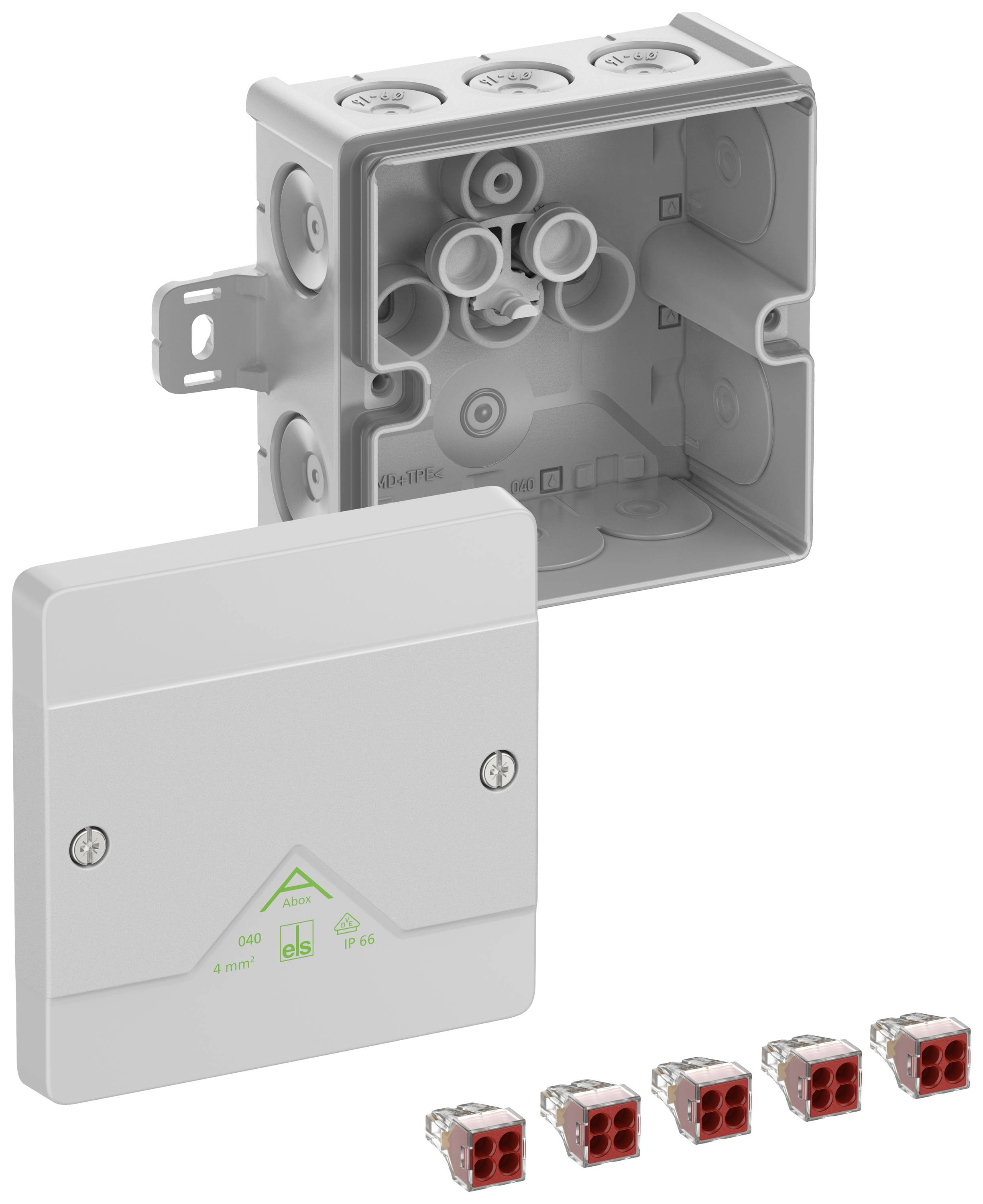 Spelsberg 80442101 rozbočovací krabice (d x š x v) 102 x 102 x 57 mm šedá IP66 1 ks