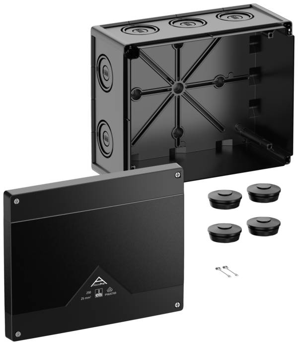 Spelsberg 42500001 rozbočovací krabice  (d x š x v) 202 x 252 x 120 mm černá IP66, IP67, IP69  1 ks