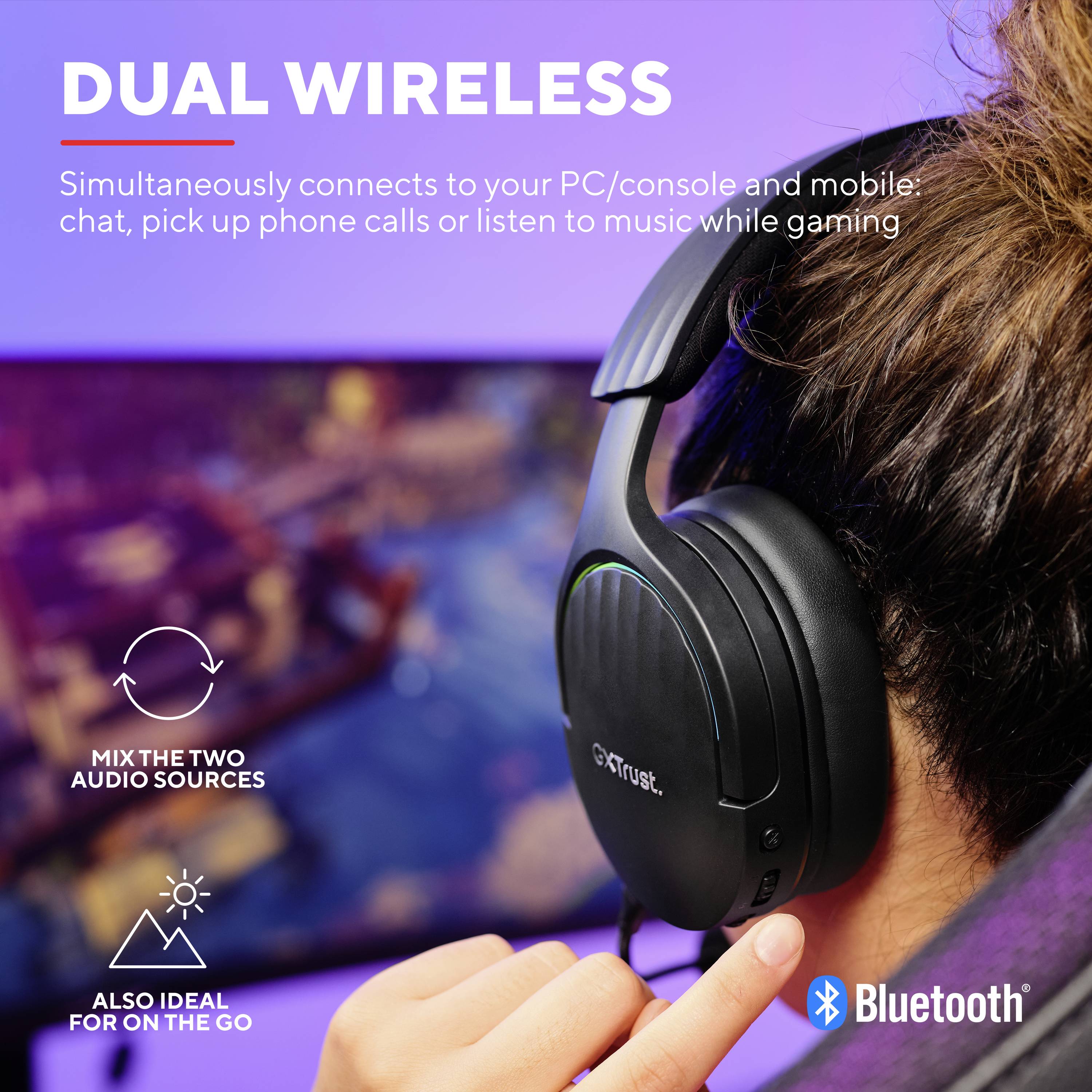 Sluchátka s multifunkčním tlačítkem pro PC a mobilní zařízení. Bluetooth funkce pro hudbu a hovory, ideální pro cestování.