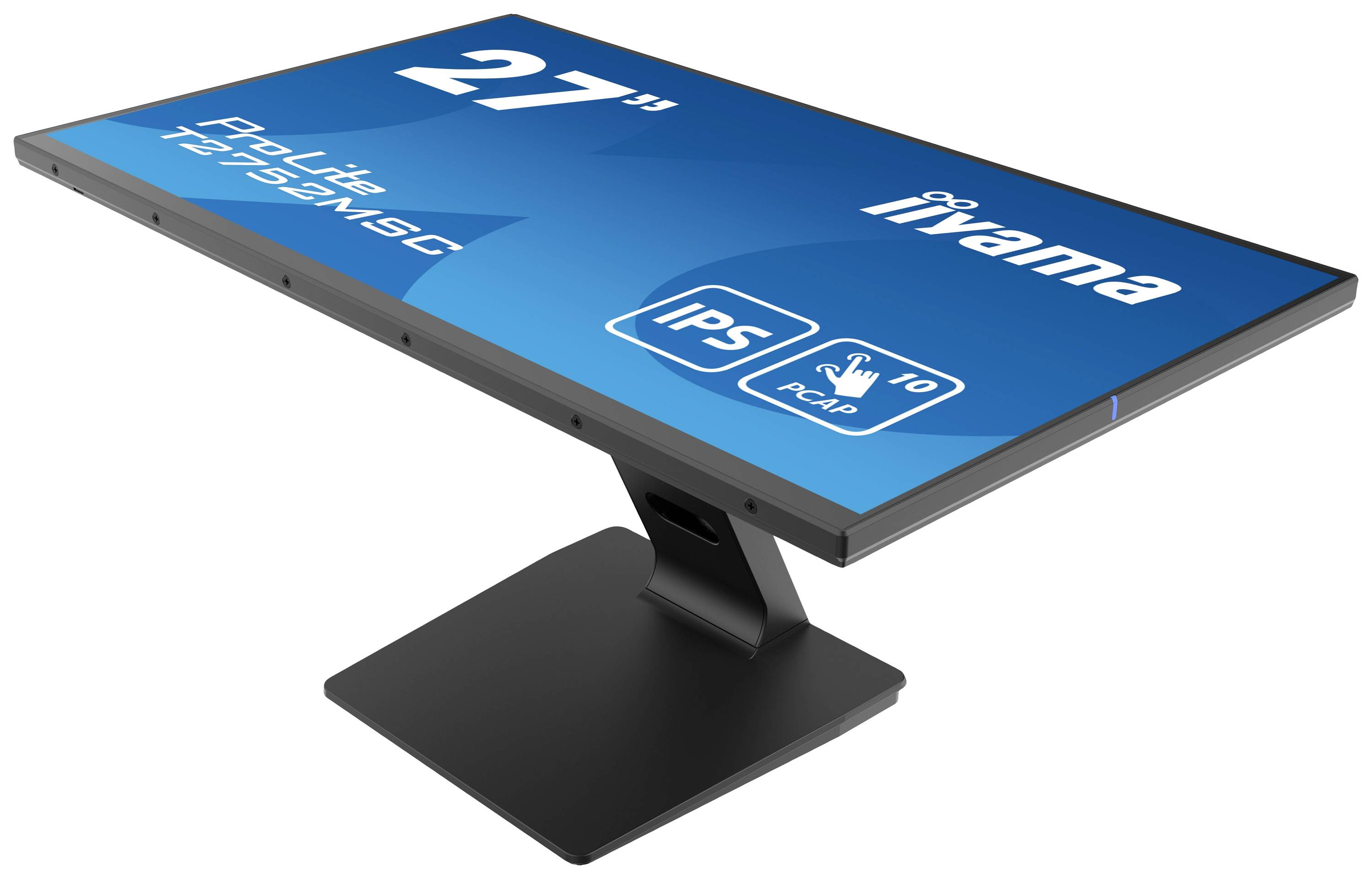 Plochý displej s nápisem '27", iiyama ProLite XUB2792HSN-B5, IPS, USB-C'. Monitor stojí na černém stojanu.