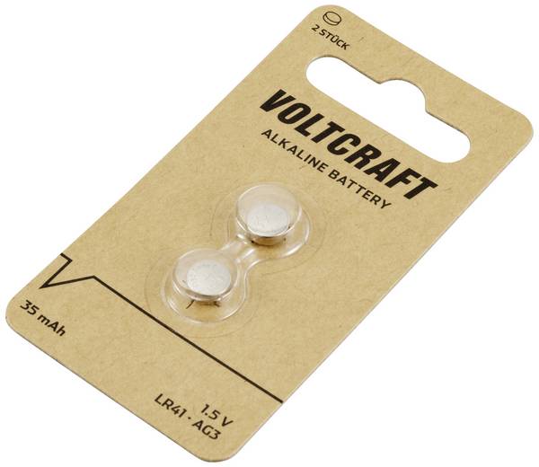VOLTCRAFT knoflíkový článek LR 41 1.5 V 2 ks 35 mAh alkalicko-manganová AG3