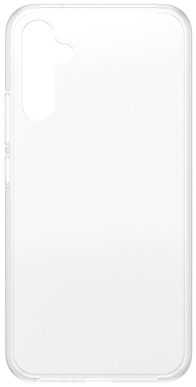 Průhledný, čirý ochranný kryt na smartphone, který poskytuje výřez pro kameru a ochranu, aniž by zakrýval design telefonu.
