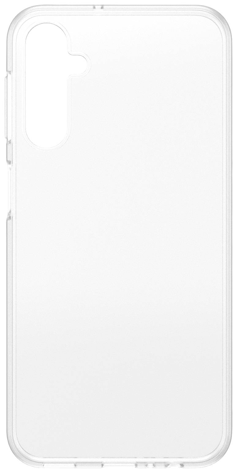 Průhledný ochranný kryt na smartphone kompatibilní s modelem s vertikálním umístěním fotoaparátu.
