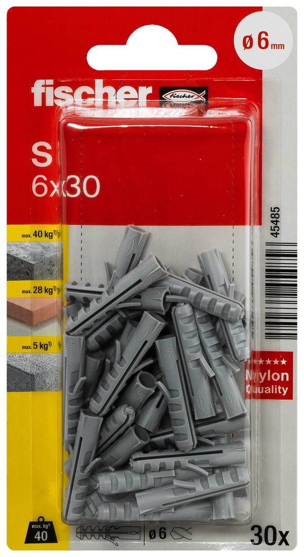Fischer 045485 S 6 K NV hmoždinka 30 mm  1 sada