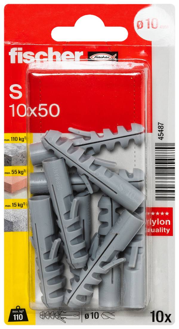 Fischer 045487 S 10 K NV hmoždinka 50 mm  1 sada