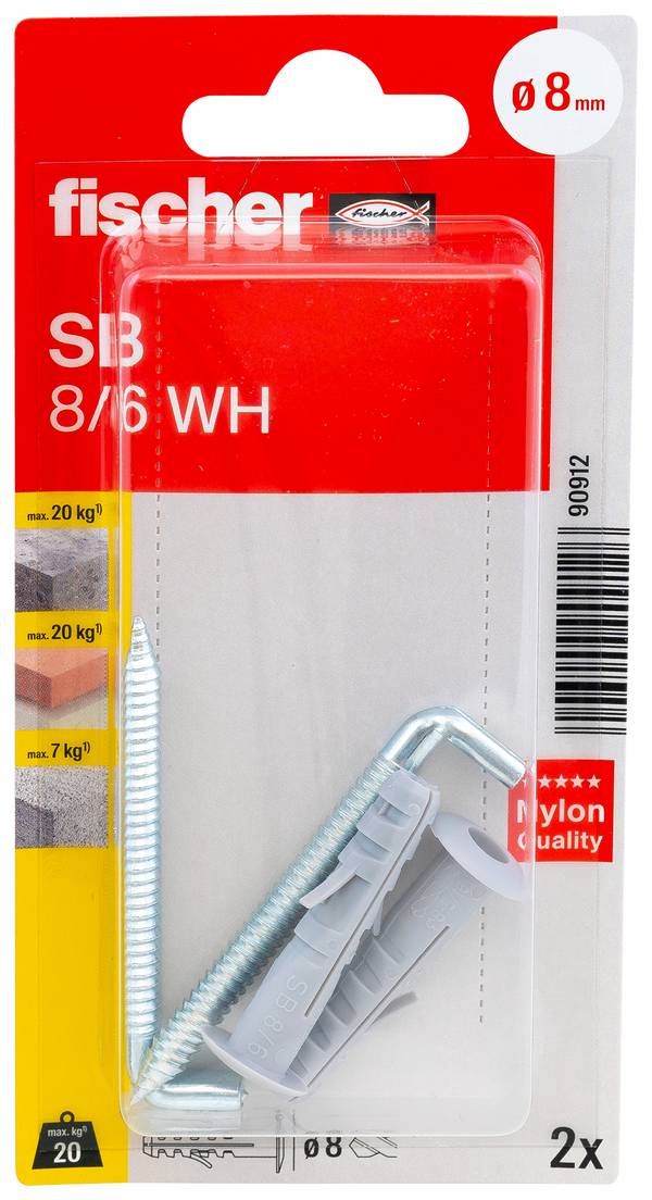 Fischer 090912 SB 8/6 WH K NV hmoždinka 40 mm  1 sada