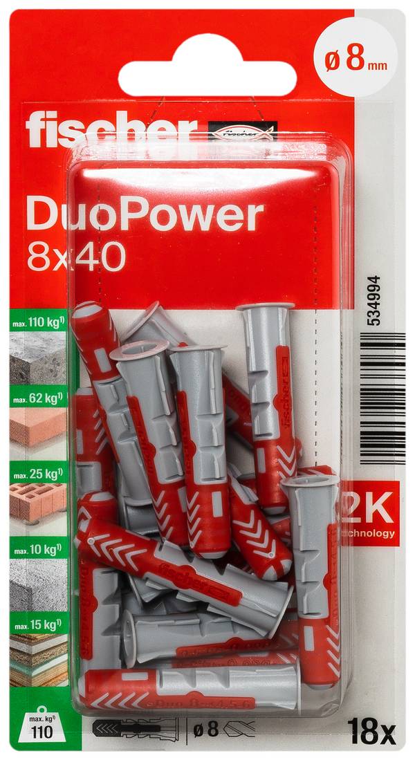 Fischer 534994 DuoPower 8 x 40 K NV 2komponentní hmoždinka 40 mm 8 mm 1 sada