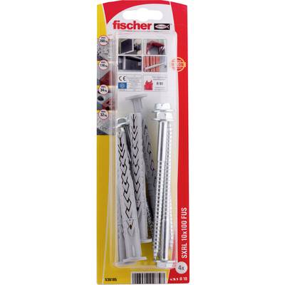 Fischer SXRL 10x140 FUS souprava nástěnných kotev se 4 šedými kotvami a 4 ocelovými šrouby v maloobchodním balení.