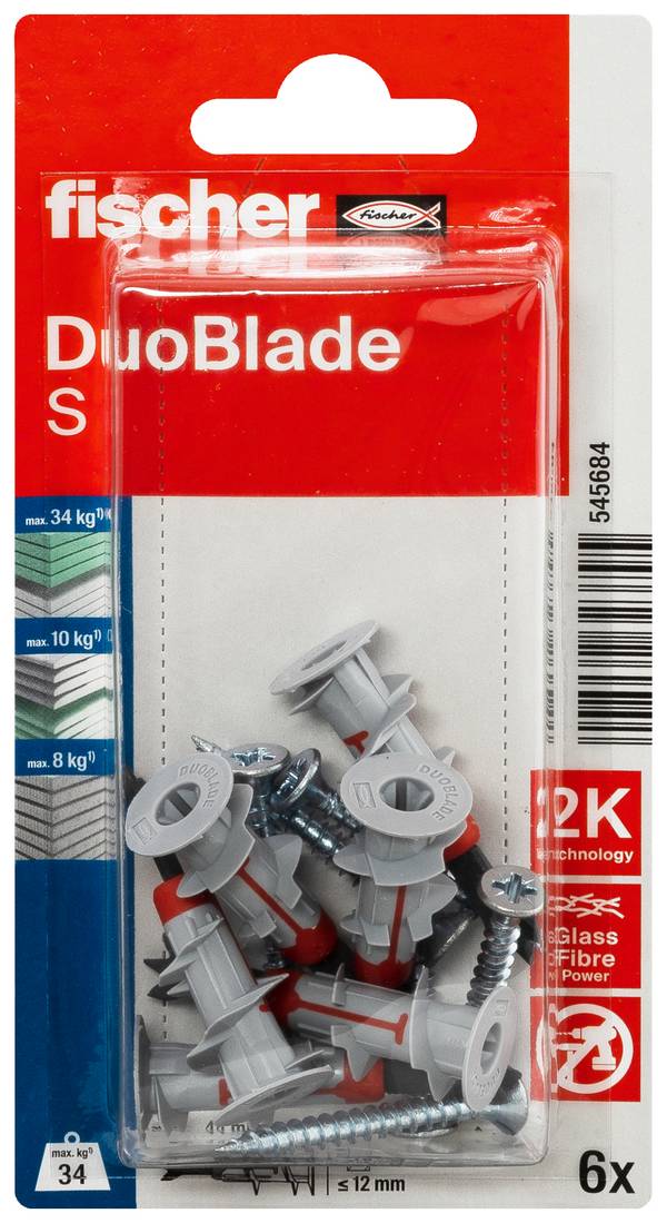 Fischer 545684 DuoBlade S K NV hmoždinka do sádrokartonu   1 sada