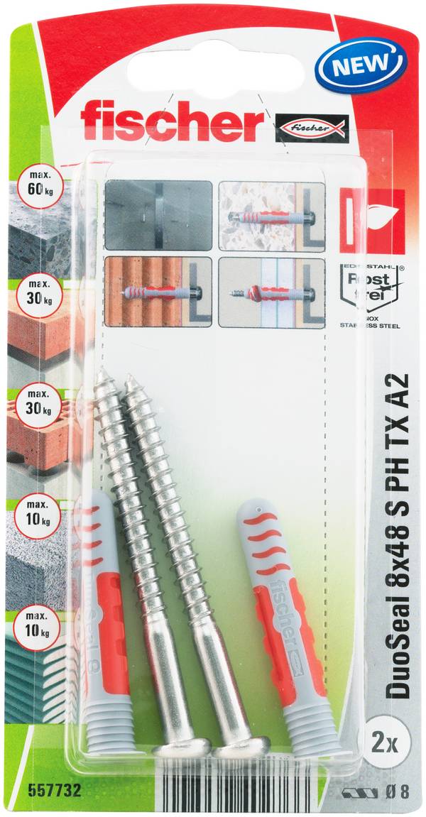 Fischer 557732 DuoSeal 8 x 48 S PH TX A2 K NV hmoždinka 48 mm  1 sada
