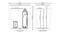Přední pohled na nádobu s rozměry pro plechovky (0,33 litru) a láhve (1,5 litru). Boční pohled ukazuje výšku a šířku.