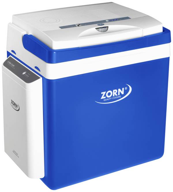 ZORN Cooler Z 26 LNE 7,8 Ah Aku chladicí box Energetická třída (EEK2021): E (A - G) termoelektrický (peltierův článek) 12 V, 230 V DC/AC modrobílá 25 l Funkce chlazení: Delta T: Až 17 °C pod okolní teplotu<br>Třída ochrany: II