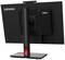 Zadní pohled na monitor Lenovo ThinkCentre, připevněný na černém stojanu, s viditelným logem značky.