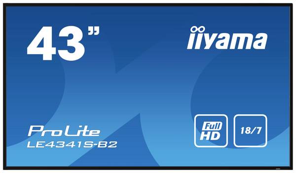 Iiyama ProLite LE4341S-B2 displej Digital Signage Energetická třída (EEK2021): G (A - G) 108 cm 42.5 palec 1920 x 1080 Pixel 18/7