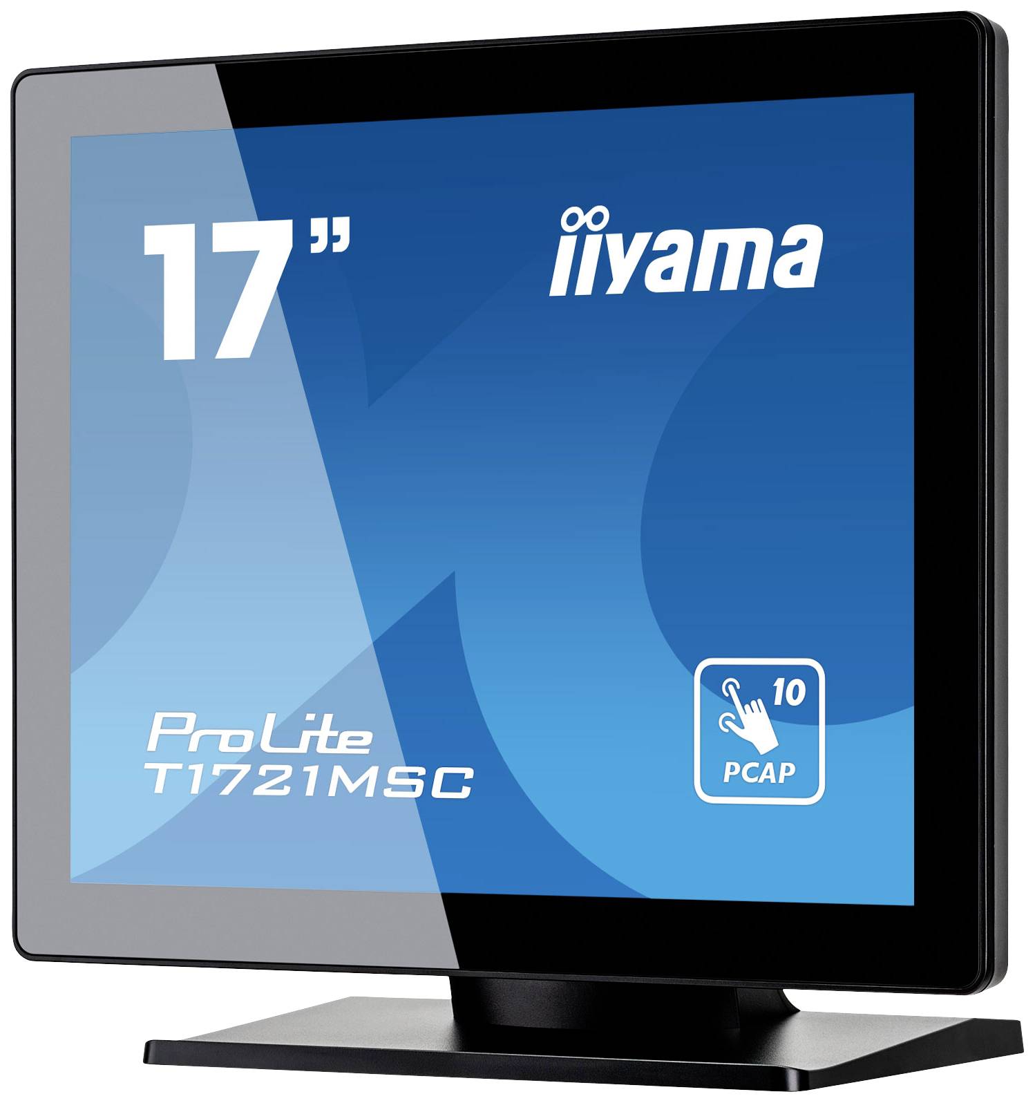 17palcový dotykový monitor iiyama ProLite T1721MSC s technologií PCAP, vhodný pro interaktivní aplikace.
