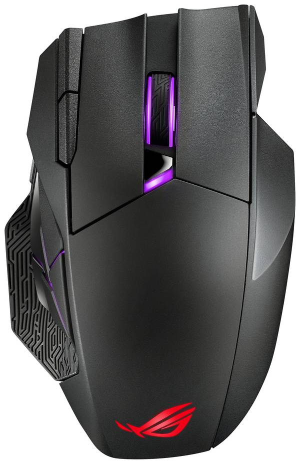 Asus ROG Spatha X optická herní myš, přenos bezdrátový, USB, 12 tlačítko, 19000 dpi, černá