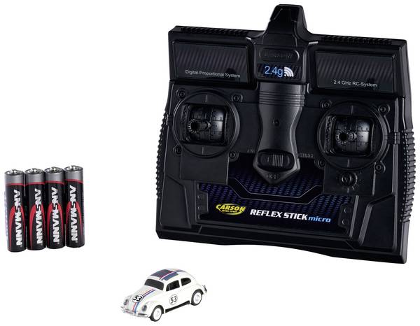Carson Modellsport 500504153 VW Beetle Rallye 1:87 RC model auta elektrický silniční model vč. akumulátorů, nabíječky a baterie ovladače