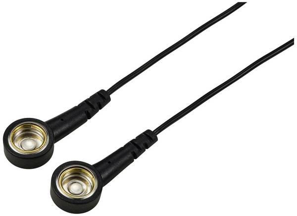 TRU COMPONENTS TC-12356300 ESD zemnicí kabel  černá 1.80 m tlačítko 10 mm, tlačítko 10 mm