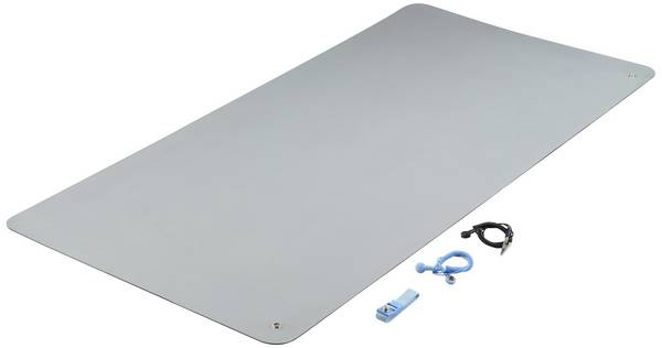 TRU COMPONENTS TC-12356308 ESD set rohoží šedá (d x š x v) 1190 x 590 x 2 mm  1 sada